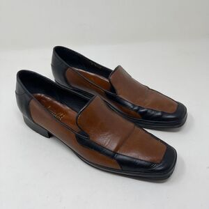 Amalfi by Rangoni Women's Narrow Slip On Loafer Shoes Black Brown Size 8 AAAA